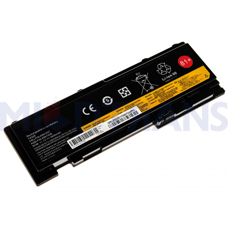 Pour Lenovo ThinkPad T420S T430S T420SI T430SI 45N1037 45N1036 Batterie d'ordinateur portable